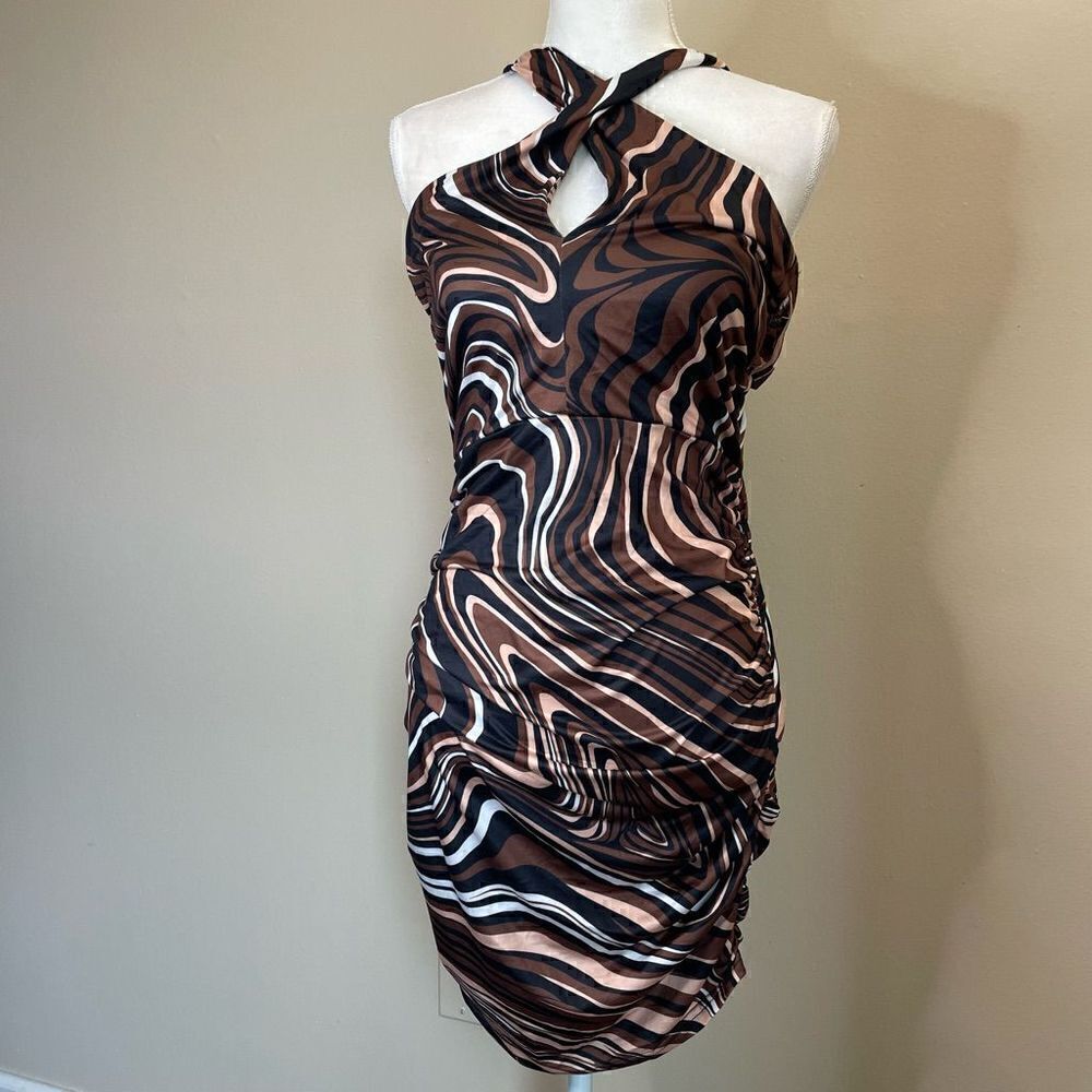 9.NEW! Shein| Striped| Rouched| Mini| Stretch